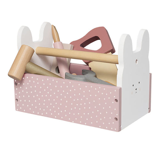 Pink Bunny Wooden Toolbox