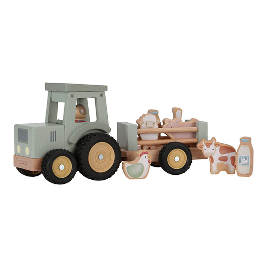 Wooden Tractor With Trailer Little Farm