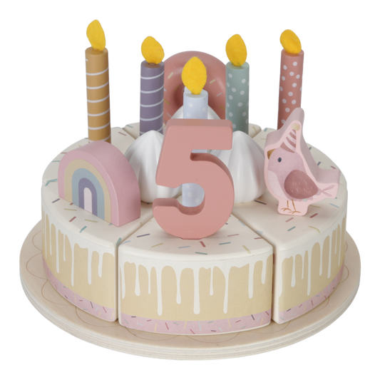 Wooden Birthday Cake Pink