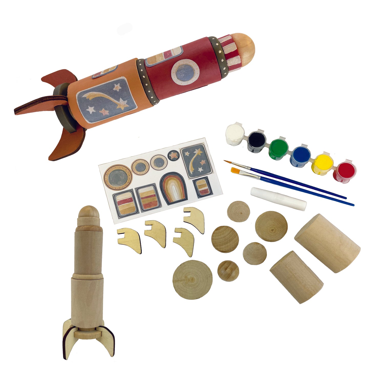 Wooden Rocket to Build and Paint