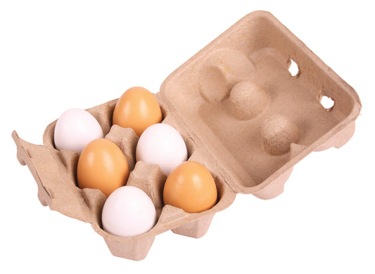 Six Wooden Eggs
