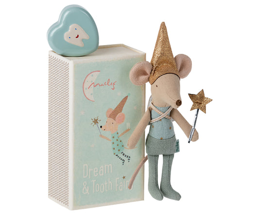 Maileg Tooth Fairy Mouse in Matchbox - Blue